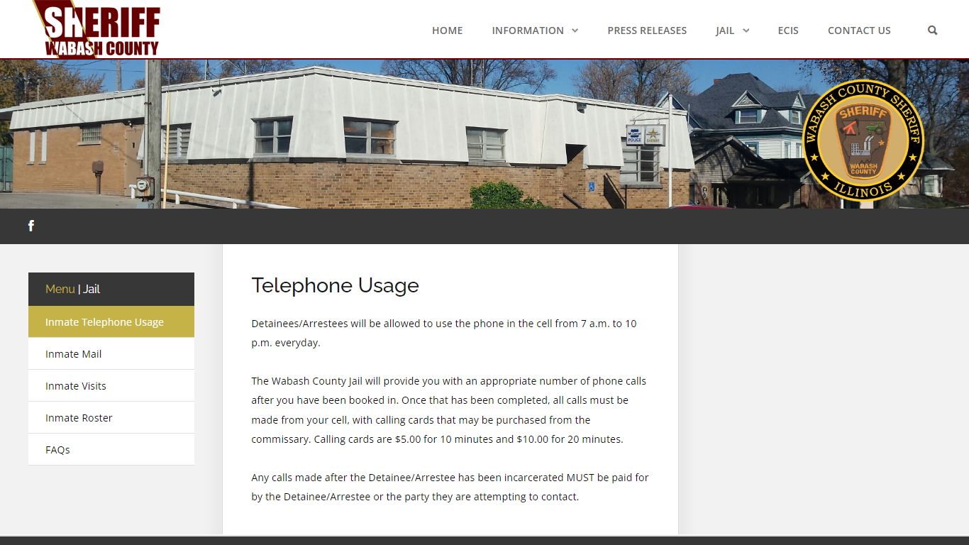 Inmate Telephone Usage - Wabash County Sheriff
